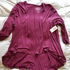 Super Soft Burgundy Purple Crop Cardigan